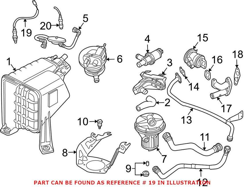 Audi VW Oxygen Sensor - Front (Cyl 6-8) 1K0998262H